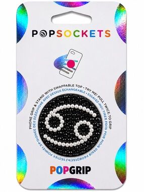 Luxe Crystal & Pearls Cancer ♋️ Theme Diamonds PopSocket Phone Holder Grip New